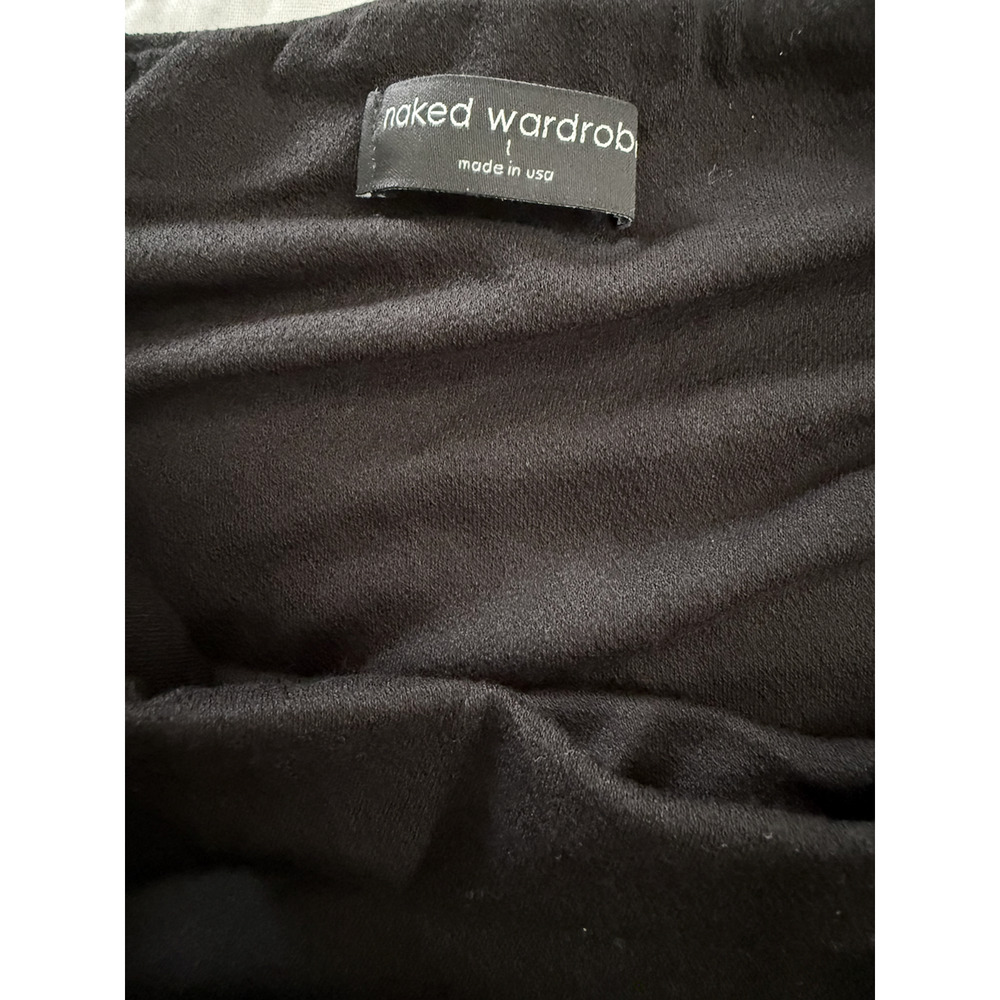 Naked Wardrobe 2 Piece Set Women's L Black Tank Top Midi Skirt Stretch NWT - Picture 4 of 11